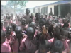 Children welcome entourage to their school